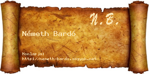 Németh Bardó névjegykártya